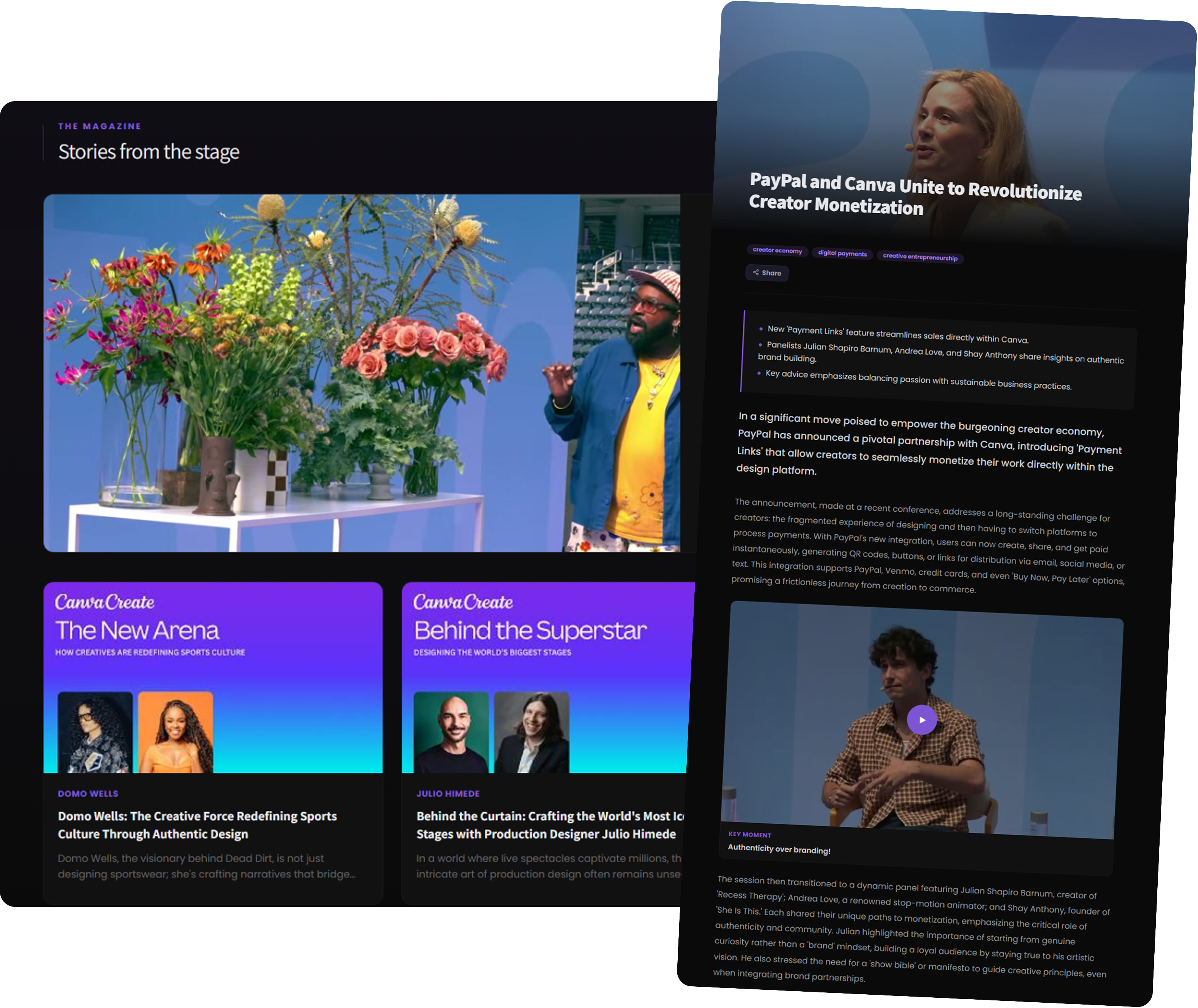 Showroom SEO magazine - long-form articles auto-generated from every session